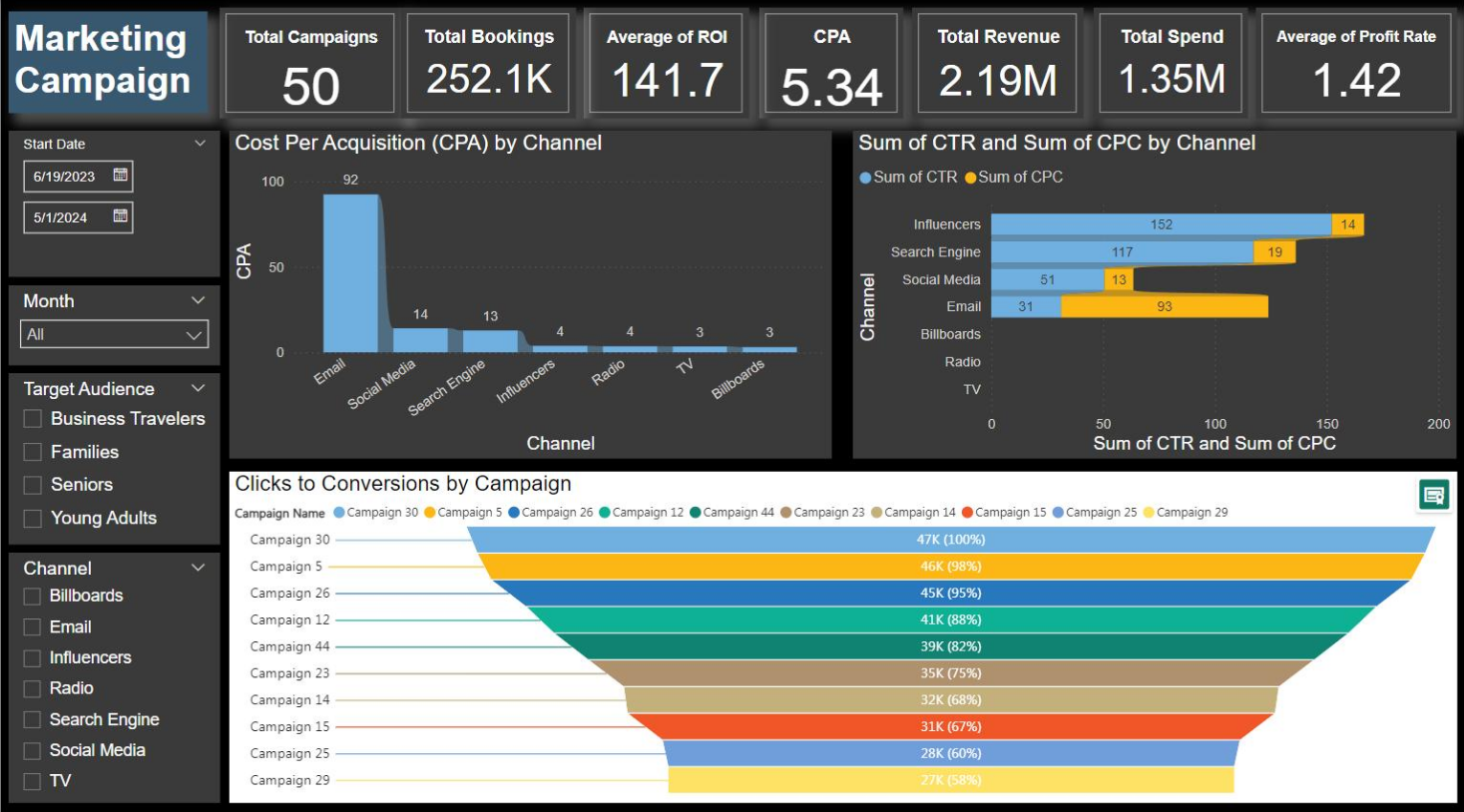 Marketing Campaign Dashboard Target Audience