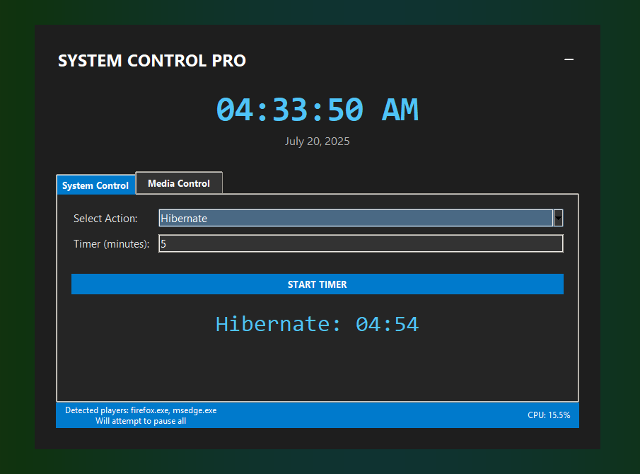 PowerPause User Interface